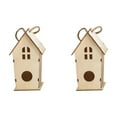 thumbnail image 1 of DIY Wooden Birdhouse Kit - Unassembled Birdhouses with Paint Set, Brushes and Rope; Includes Two Birdhouses and Drawing Pen; No Nails, Screws or Glue Needed; Safe Outdoor Decor, 1 of 6