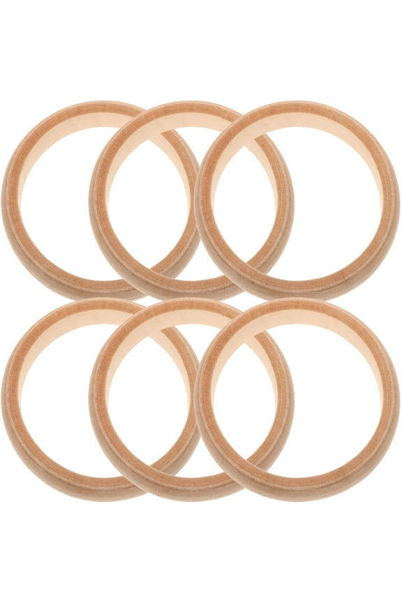 DIY Wooden Bracelet 6 Pcs Bracelets Unfinished Toy The Circle Graffiti Child Eucalyptus
