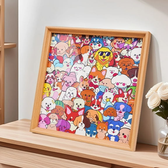 DIY Wooden Cat Puzzle Frame, Paintable Wooden Photo Frame, Cat Shaped 3D Wood Cats Jigsaw Puzzles, Unique Animal Puzzle Decor for Home Decoration Craft Lover (36 Colors with Pens)