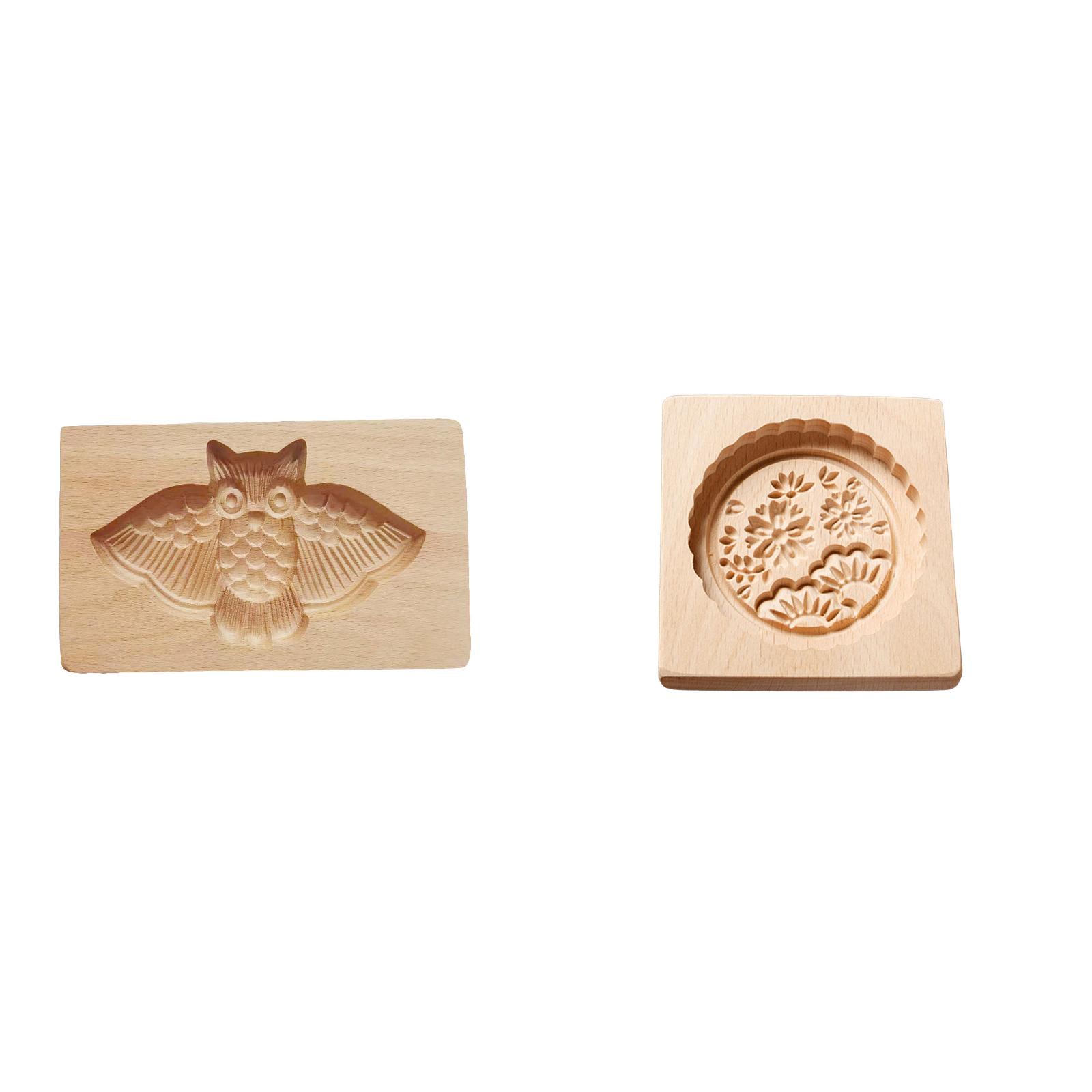 DIY Wooden Cookie Cutter Embossing Mould 3D Carved Wooden Cracke Mould