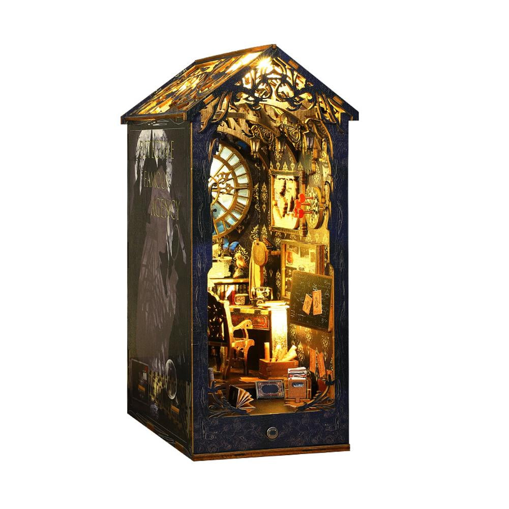 DIY Wooden Detective Agency Book Shelf Insert Miniature Building