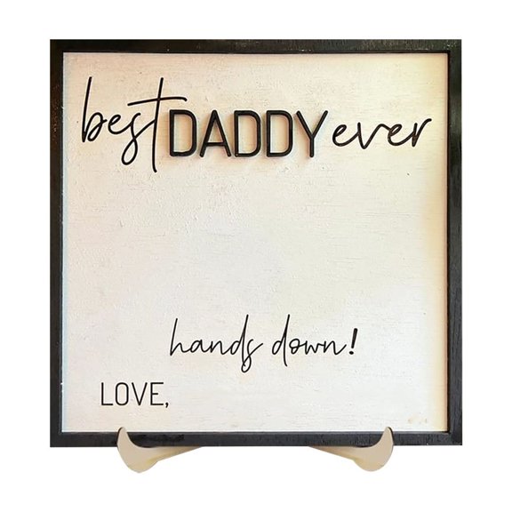 DIY Wooden Handprint Sign for Dad Father's Day Keepsake from Daughter Grandpa Desktop Ornament