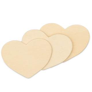 Welliestr 100Pack, 80mm/3inch Wooden Heart, Natural Unfinished Wood Heart Cutout Shape, Wood Hearts Birthday Party Supplies