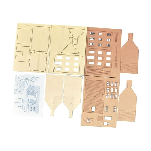 DIY Wooden House Assemble Scene Miniature Model House kits for HO Scale Model