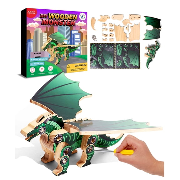DIY Wooden Kit with Stickers - Monster Series (Monster Type 2)