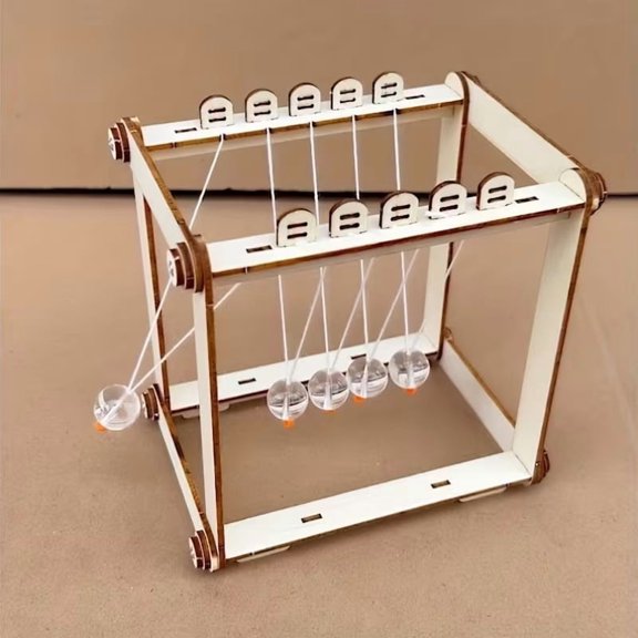 DIY Wooden Newton Pendulum STEM Kit Physics Science Experiment Model