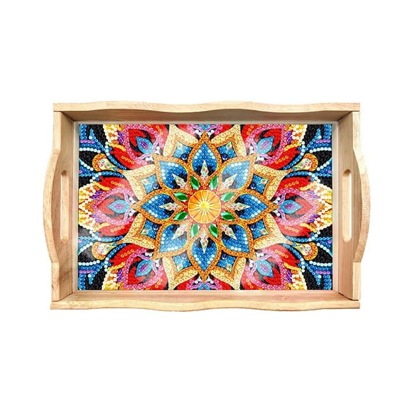 DIY Wooden Painting Service Tray Sewing Embroidery Refreshments Crafts Hot N6 X8A3