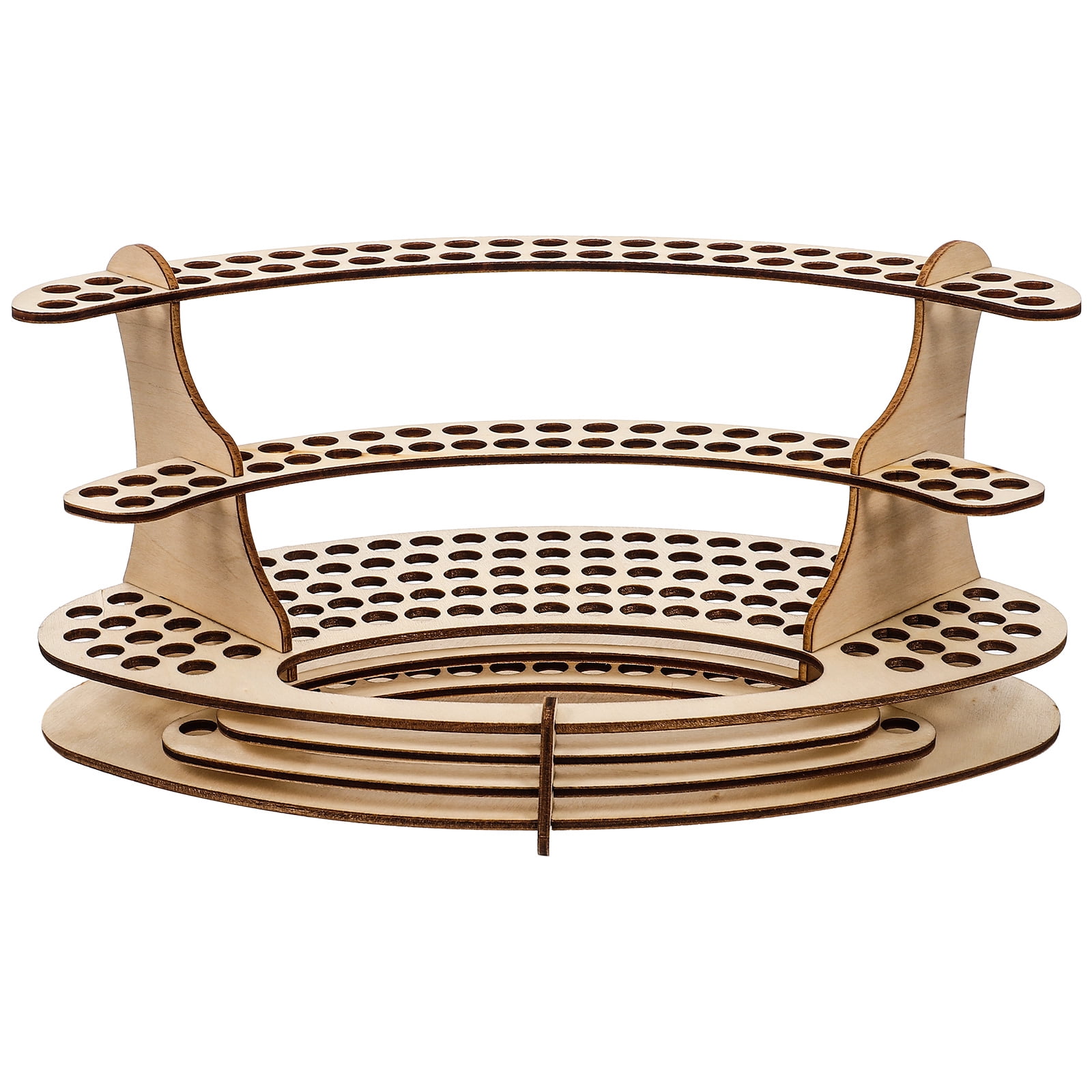 DIY Wooden Pen Holder Eyebrow Rack Pencil Stand Office Desk Brush