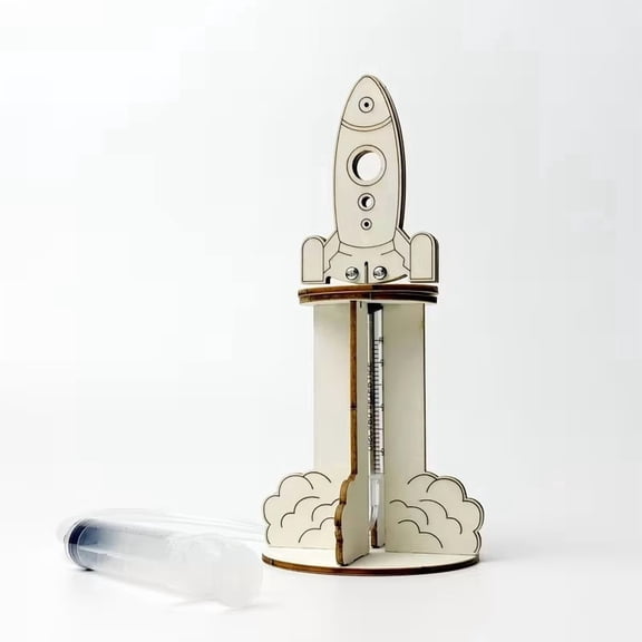DIY Wooden Rocket Launcher Kit STEAM Science Experiment for Kids