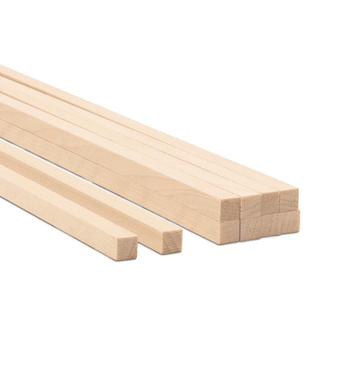 DIY Wooden Square Dowel Rod 1/4-inch x 12 Pack of 25 Hobby Wood Sticks ...