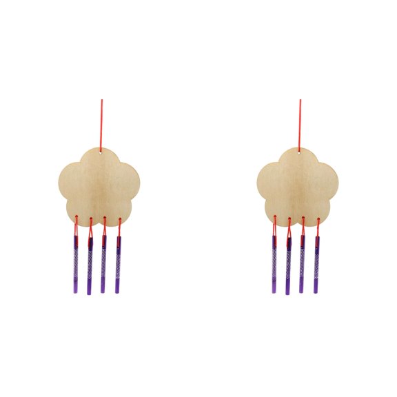 DIY Wooden Wind Chime Craft Kit Animal Shape Painting Wooden Blanks Educational Art Project Set Handmade Hanging Ornament with Tubes and Strings Students Craft Supplies Use, D*2