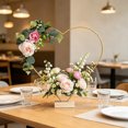 thumbnail image 1 of DIY Wreath Metal Ring With Wooden Base - Floral Arrangement for Wedding Centerpieces Table Decor and Party Ornament, 1 of 6