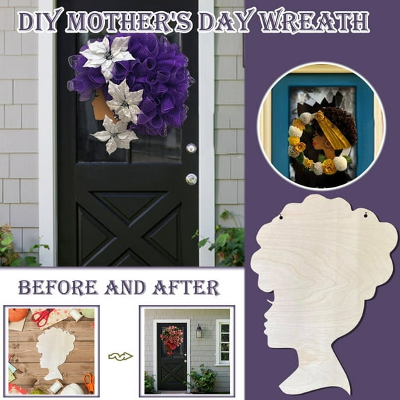 DIY Wreath Template, Yannianjz Woman Shape DIY Wooden Wreath Template, Unfinished Craft Blank for Floral Arrangements and Seasonal Decor, Customizable Home Decoration Project for Parties, Weddings