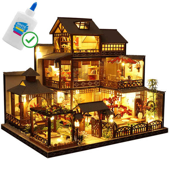 DIY Yaquanting Toy Model House 3D Wooden Puzzle Dollhouse for Adult Xmas Gift