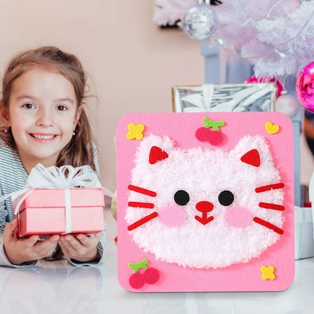 DIY Yarn Embroidery Painting Kit for Kids - Handmade Sewing & Craft Materials, Cute Cat-Themed Art Set, Ideal Gift for Children & Craft Enthusiasts