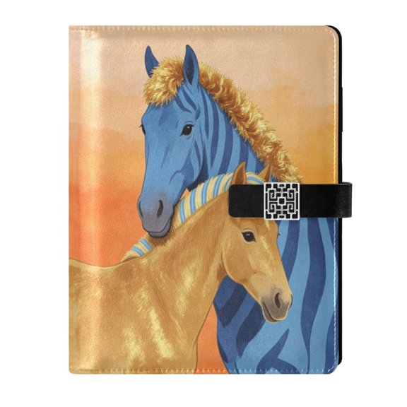 DIY Zebra Foal Printed Microfiber Leather Notebook 9.2x6.7" Refillable Binder Journal with Pen Loop&Pockets 100 Sheets