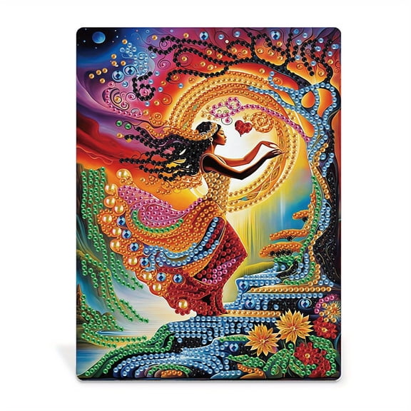 DIY diamond painting kit with bracket frame, temperament lady creative home furnishings, desktop furnishings decorative photo frame, beginner handmade gift