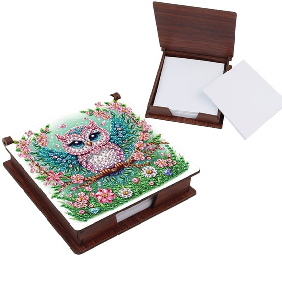 DIY diamond painting kit note box, owl special diamond shape unique style, storage design, can be used as Christmas holiday gift