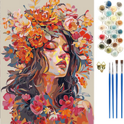 Qoosea Paint by Numbers Kit for Adults, Canvas for Painting Crafts DIY with Paint Brushes, Acrylic Paint Set for Beginners, Home Decor Wall Decor 16 * 20 inch