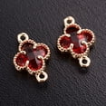 thumbnail image 1 of DIY jewelry accessories crystal pendant zircon four-leaf clover double hanging bracelet earring pendant(red,5PCS), 1 of 1