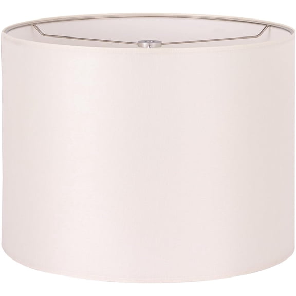 Wellmet Self-assembly Lampshade, CreamWhite, 18" Top x18" Bottom x12" High, Drum Lampshade for Table Lamp, Bedside Floor Fabric Replacement Lamp Shade Classic Modern Style, Spider Fitter