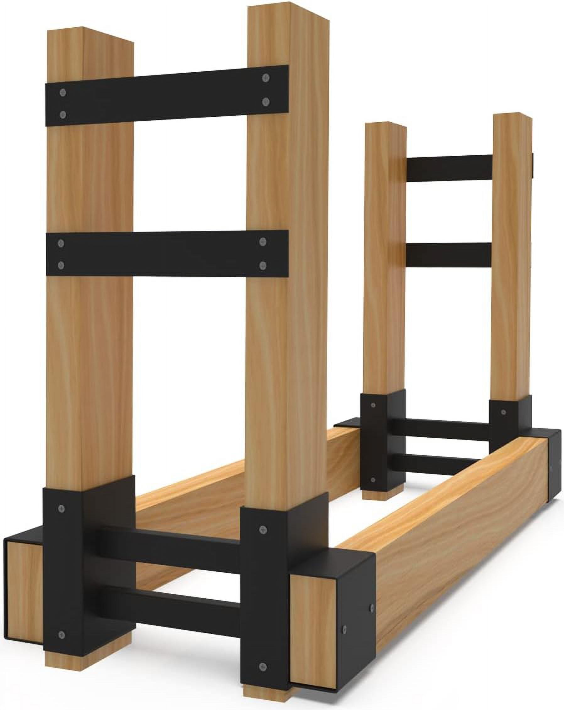 DIY metal firewood storage bracket kit adjustable log stacking stand ...