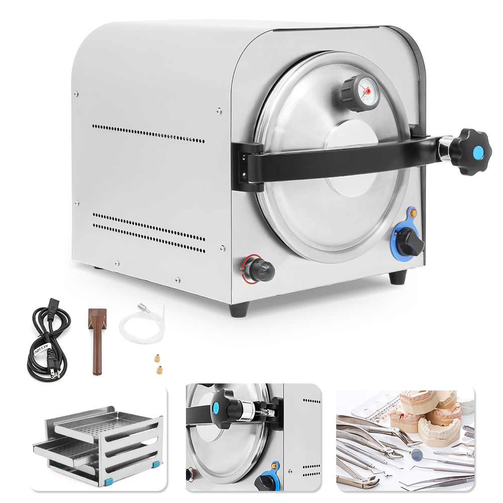 DIYAREA 14L Dental Lab Autoclave Steam Sterilizer Medical Sterilization  Equipment 900W with Draining Hose