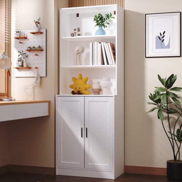 DIYART White 71" Tall Bookcase, 5 Tier Large Bookshelf, Standing Wood Display Book Shelf For Living Room Office Library Dcbd7e5f 1148 4204 940c 598ca5d8d1ec.2dbb8aaede7ece6ff3d734594ba3e088