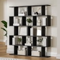 thumbnail image 1 of DIYART Black 5-Tier Geometric Bookcase, S-Shaped Modern Bookshelf set of 2, 5 Tier Bookshelf for Living Room, 1 of 7