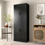 DIYART Black Kitchen Pantry Cabinet, 71 Tall Kitchen Storage Cabinet with doors, Kitchen Pantry Hutch with Storage for Kitchen, Dining Room