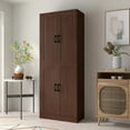thumbnail image 1 of DIYART Brown Kitchen Pantry Cabinet, 71" Tall Kitchen Storage Cabinet with doors, Kitchen Pantry Hutch with Storage for Kitchen, Dining Room, 1 of 7