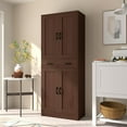 thumbnail image 1 of DIYART Brown Kitchen Pantry Cabinet, 71" Tall Kitchen Storage Cabinet with doors and Drawer, 1 of 7