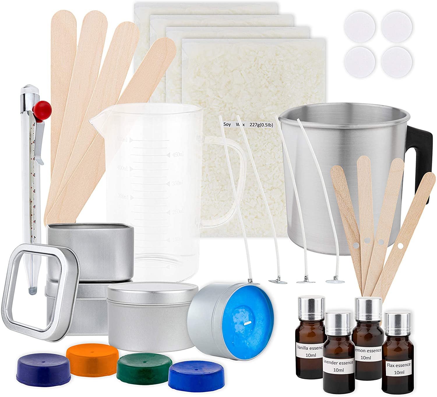 DIYARTZ DIY Candle Making Kit Supplies Makes Four Scented Soy Candles