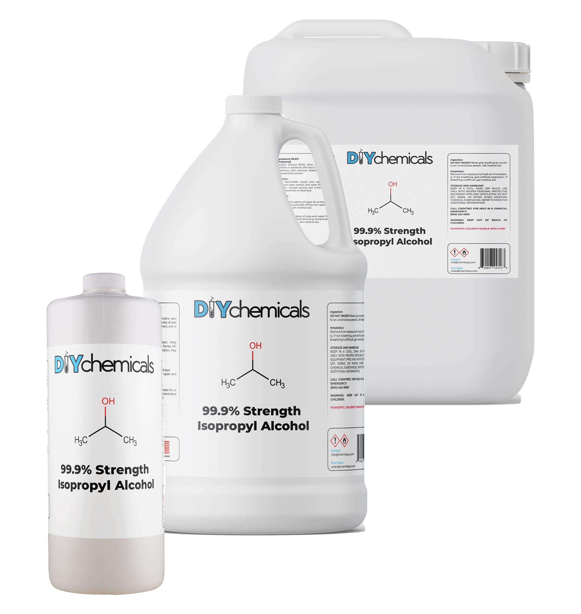 DIYChemicals Isopropyl Alcohol 99.9% - Pure Isopropanol Industrial Grade 99 Percent - Made in USA | Half Gallon (64 fl oz)