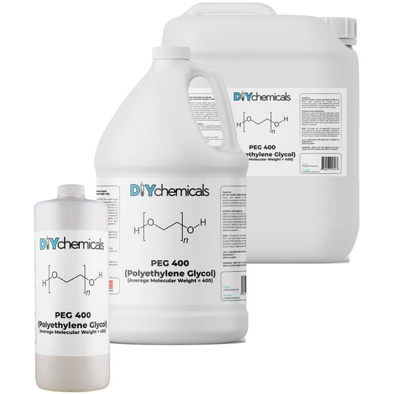 DIYChemicals Polyethylene Glycol PEG 400 for Industrial Manufacturing, Fog Machines, Antifreeze, Solvent, Humectant - Non-Toxic, Odorless, Bulk - Half Gallon