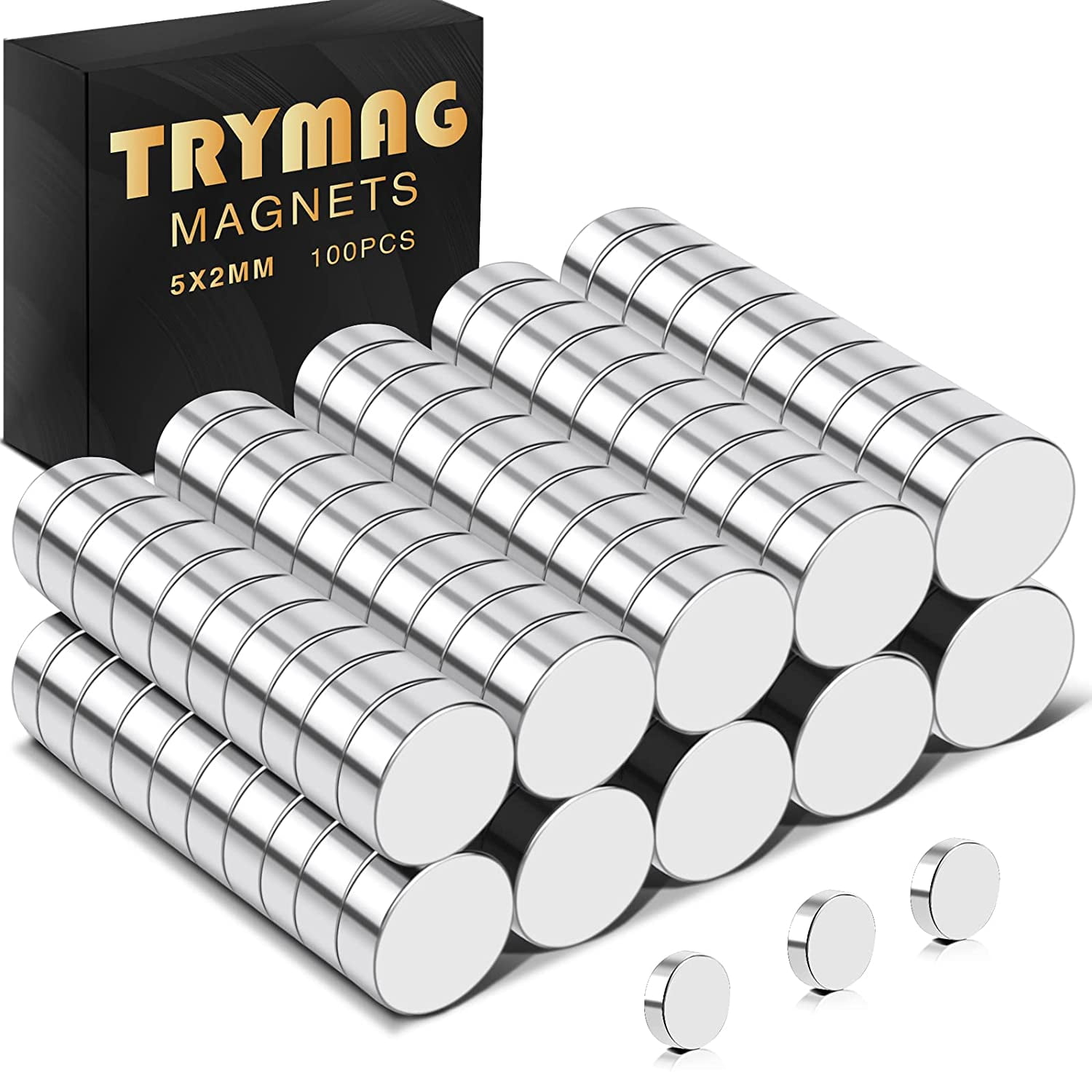 120Pcs Neodymium Magnet, 4mmx1.5mm Small Magnets Strong Rare Earth Magnets  Refrigerator Magnets for Crafts Dry Erase Board, Office Fridge Mini Round