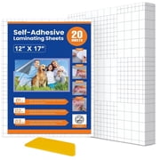 DIYMAG 20 Sheets Self-Adhesive Laminating Sheets , 12 x 17 Inch Laminating Sheets for Photos/Documents/Paintings, No Machine Needed, Clear