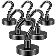 DIYMAG 6 Packs Magnetic Hooks for Cruise, 80 LB Heavy Duty Strong Magnet Hooks for Refrigerator, Cruise, Curtain, Home, Kitchen, Workplace