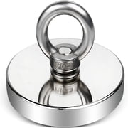 DIYMAG Fishing Magnets, 1500 lbs680 KG Pulling Force Rare Earth Magnet with Countersunk Hole Eyebolt Diameter 4.72 inch120mm for Retrieving in River and Magnetic Fishing