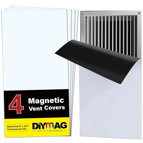 DIYMAG Magnetic Vent Covers-8" x 15.5", 4 Pcs Magnetic Vent Covers for Home Floor Standard Air Register, Ceiling Registers, RV, HVAC