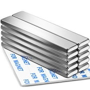 DIYMAG Powerful Neodymium Bar Magnets,Heavy Duty Magnets with Double-Sided Adhesive,Rare Earth Magnet Perfect for Fridge,DIY,Garage,Kitchen, Science,Craft,Office-60x10x3mm,10 Pack