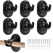 DIYMAG Self-Adhesive Black Curtain Rod Holders (6 Count)