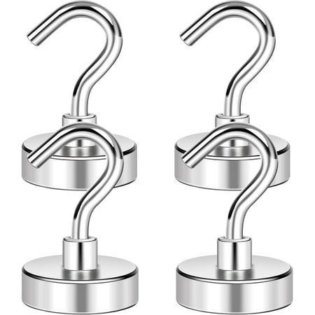 DIYMAG Strong Magnetic Hooks Heavy Duty, 40lbs Magnet Hooks for Cruise Cabins, Strong Magnetic with Hooks for Hanging, Magnetic Wall Hooks for Refrigerator, Locker, Kitchen, Workplace -Pack of 4