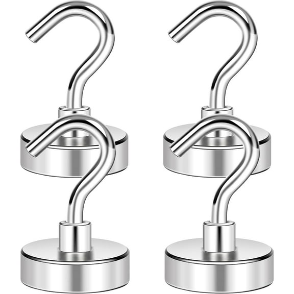 DIYMAG Strong Magnetic Hooks Heavy Duty, 40lbs Magnet Hooks for Cruise Cabins, Strong Magnetic with Hooks for Hanging, Magnetic Wall Hooks for Refrigerator, Locker, Kitchen, Workplace -Pack of 4