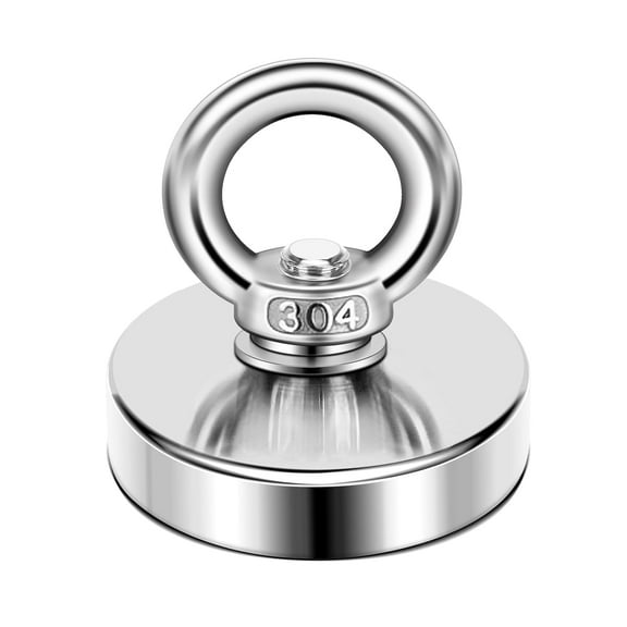 DIYMAG Strong Neodymium Fishing Magnets, 150 lbs(68 KG) Pulling Force Rare Earth Magnet with Countersunk Hole Eyebolt Diameter 1.41 inch(36 mm) for Retrieving in River and Magnetic Fishing