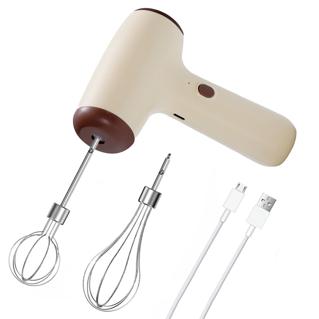 Fouet Électrique USB Rechargeable - 3 Vitesses - Acier Inoxydable - Pour Œufs, Lait, Crème - Sans Fil