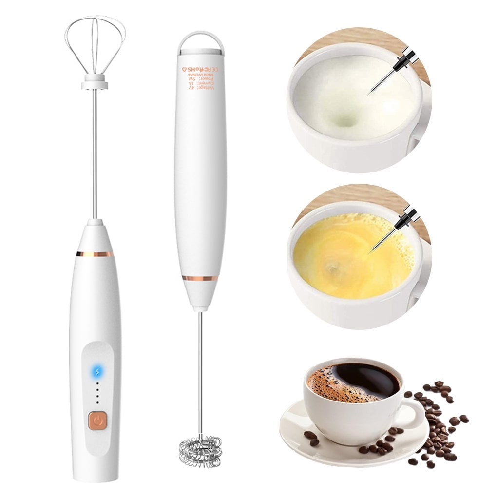 DIYOO Handheld Milk Frother Electric Whisk Foam Maker with 2 Stainless