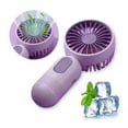 thumbnail image 1 of DIYOO Handheld Mini Fan, Portable USB Rechargeable Small Pocket Fan, 400mAh Battery Operated Cute Design Fan with Adjustable 3 Speeds for Outdoor, Home, Office, Travel - Purple, 1 of 9