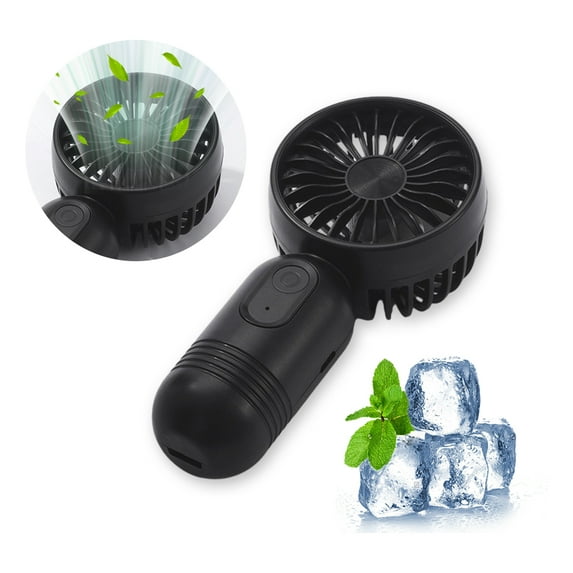DIYOO Handheld Mini Fan, Portable USB Rechargeable Small Pocket Fan, 400mAh Battery Operated Cute Design Fan with Adjustable 3 Speeds for Outdoor, Home, Office, Travel - Black
