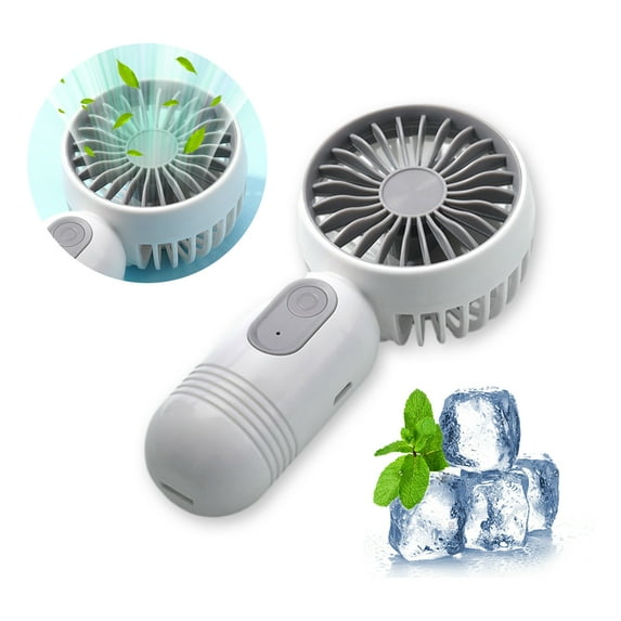 DIYOO Handheld Mini Fan, Portable USB Rechargeable Small Pocket Fan, 400mAh Battery Operated Cute Design Fan with Adjustable 3 Speeds for Outdoor, Home, Office, Travel - White